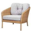 Ocean Lounge Sessel large, Large flat Weave - Natural, Link - White grey