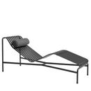 Palissade Chaise Longue, Anthrazit, Ohne Auflage, Mit Nackenkissen