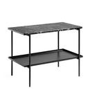 Rebar Table, H 55 x B 75 x T 44 cm, Tischplatte Marmor / Tablett Stahl pulverbeschichtet schwarz