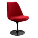 Saarinen Tulip Stuhl, nicht drehbar, gepolsterte Innenschale und Sitzkissen, schwarz, Bright Red (Tonus 130)