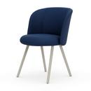 Mikado Side Chair, Aluminium pulverbeschichtet kreidefarben, Plano, Blau / coconut, Filzgleiter für harte Böden