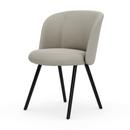 Mikado Side Chair, Aluminium pulverbeschichtet basic dark, Plano, Pergament / cremeweiß, Gleiter für Teppichboden