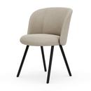 Mikado Side Chair, Aluminium pulverbeschichtet basic dark, Nubia, Crème / perle, Filzgleiter für harte Böden
