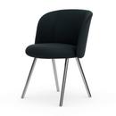 Mikado Side Chair, Aluminium poliert, Plano, Petrol / nero, Gleiter für Teppichboden
