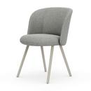 Mikado Side Chair, Aluminium pulverbeschichtet kreidefarben, Nubia, Crème / sierragrau, Filzgleiter für harte Böden