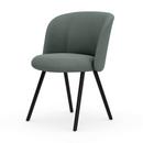 Mikado Side Chair, Aluminium pulverbeschichtet basic dark, Dumet, Salbei / stahlblau, Filzgleiter für harte Böden