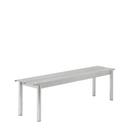 Linear Steel Bench , L 170 x B 39 cm, Warm galvanized steel