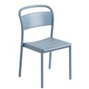 Linear Steel Sidechair, Pale blue