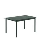 Linear Steel Table, L 140 x B 75 cm, Dark green