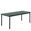 Linear Steel Table, L 200 x B 75 cm, Dark green