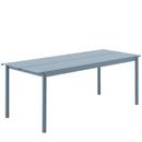 Linear Steel Table, L 200 x B 75 cm, Pale blue