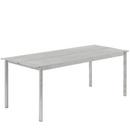 Linear Steel Table, L 200 x B 75 cm, Warm galvanized steel