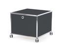 USM Haller Druckercontainer, 50 cm, Anthrazitgrau RAL 7016, Mit Rollen