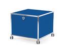 USM Haller Druckercontainer, 50 cm, Enzianblau RAL 5010, Mit Rollen