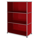 USM Haller Highboard M, individualisierbar, USM rubinrot, Offen, Offen, Offen