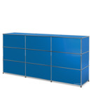 USM Haller Theke Typ 1, Enzianblau RAL 5010, 225 cm (3 Elemente), 50 cm