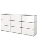 USM Haller Theke Typ 1, Reinweiß RAL 9010, 225 cm (3 Elemente), 50 cm