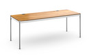 USM Haller Tisch Plus, 200 x 75 cm, 07-Eiche lackiert natur, Klappe rechts