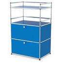 USM Haller Bar Highboard, Enzianblau RAL 5010, Mit 2 Klappen