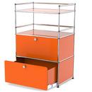 USM Haller Bar Highboard, Reinorange RAL 2004, Mit Klappe und Auszug (inkl. Einlegerahmen)