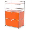 USM Haller Bar Highboard, Reinorange RAL 2004, Mit 2 Klappen