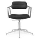 Swivel+ Chair, Poliert, Standfuß, Leder schwarz