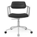 Swivel+ Chair, Poliert, Rollfuß, Leder schwarz