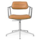 Swivel+ Chair, Poliert, Standfuß, Leder Sand