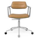 Swivel+ Chair, Poliert, Rollfuß, Leder Sand