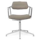 Swivel+ Chair, Poliert, Standfuß, Woll-Leinen-Mix dark sand