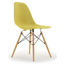 Eames Plastic Side Chair RE DSW, Citron, Ohne Polsterung, Ohne Polsterung, Standardhöhe - 43 cm, Ahorn gelblich