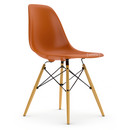 Eames Plastic Side Chair RE DSW, Rostorange, Ohne Polsterung, Ohne Polsterung, Standardhöhe - 43 cm, Ahorn gelblich