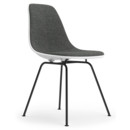 Eames Plastic Side Chair RE DSX, Cotton white, Mit Vollpolsterung, Nero / elfenbein, Standardhöhe - 43 cm, Beschichtet basic dark