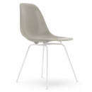 Eames Plastic Side Chair RE DSX, Kieselstein, Ohne Polsterung, Ohne Polsterung, Standardhöhe - 43 cm, Beschichtet weiß