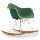 Eames Plastic Armchair RE RAR mit Polsterung, Smaragd, Mit Vollpolsterung, Grün / elfenbein, Weiß, Weiß/Ahorn gelblich