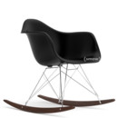 Eames Plastic Armchair RE RAR, Tiefschwarz, Verchromt, Ahorn dunkel