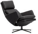 Grand Relax, Ohne Ottoman, Leder Premium F, nero, Basic dark, 46,5 cm