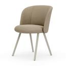 Mikado Side Chair, Aluminium pulverbeschichtet kreidefarben, Dumet, Beige melange, Gleiter für Teppichboden