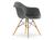 Vitra - Eames Plastic Armchair RE DAW, Granitgrau, Mit Sitzpolster, Dunkelgrau, Standardhöhe - 43 cm, Ahorn gelblich