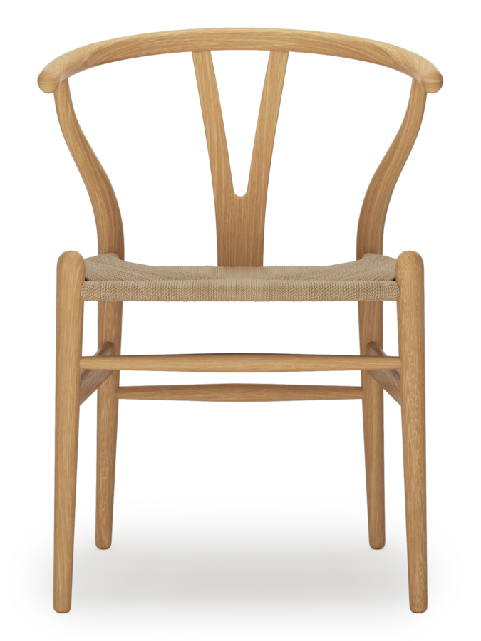 CH24 Wishbone Chair Buche weiß lackiert Geflecht natur Carl Hansen Søn von Hans J