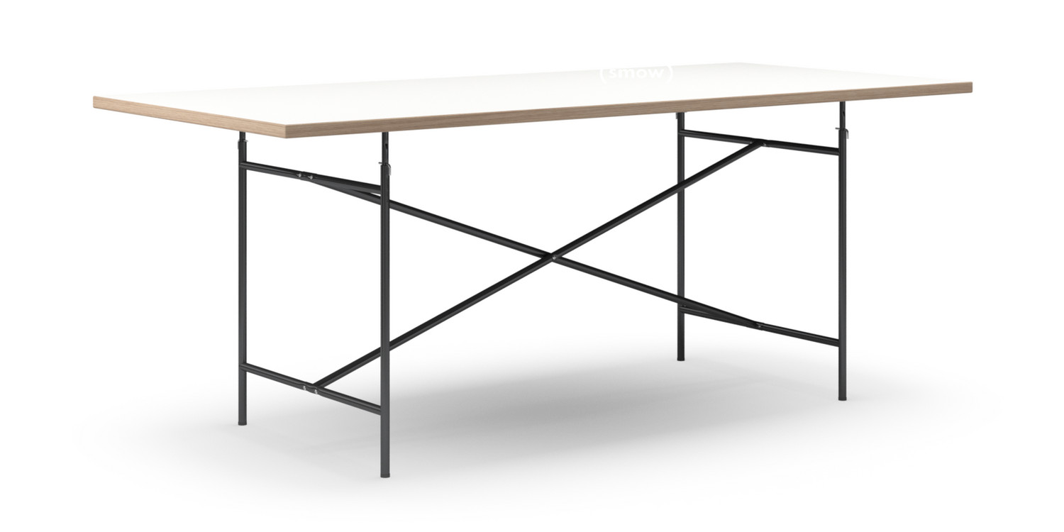 Richard Lampert Eiermann Tisch Melamin Weiss Mit Eichekante 200 X 90 Cm Schwarz Senkrecht Mittig Eiermann 2 135 X 66 Cm Von Egon Eiermann Designermobel Von Smow De