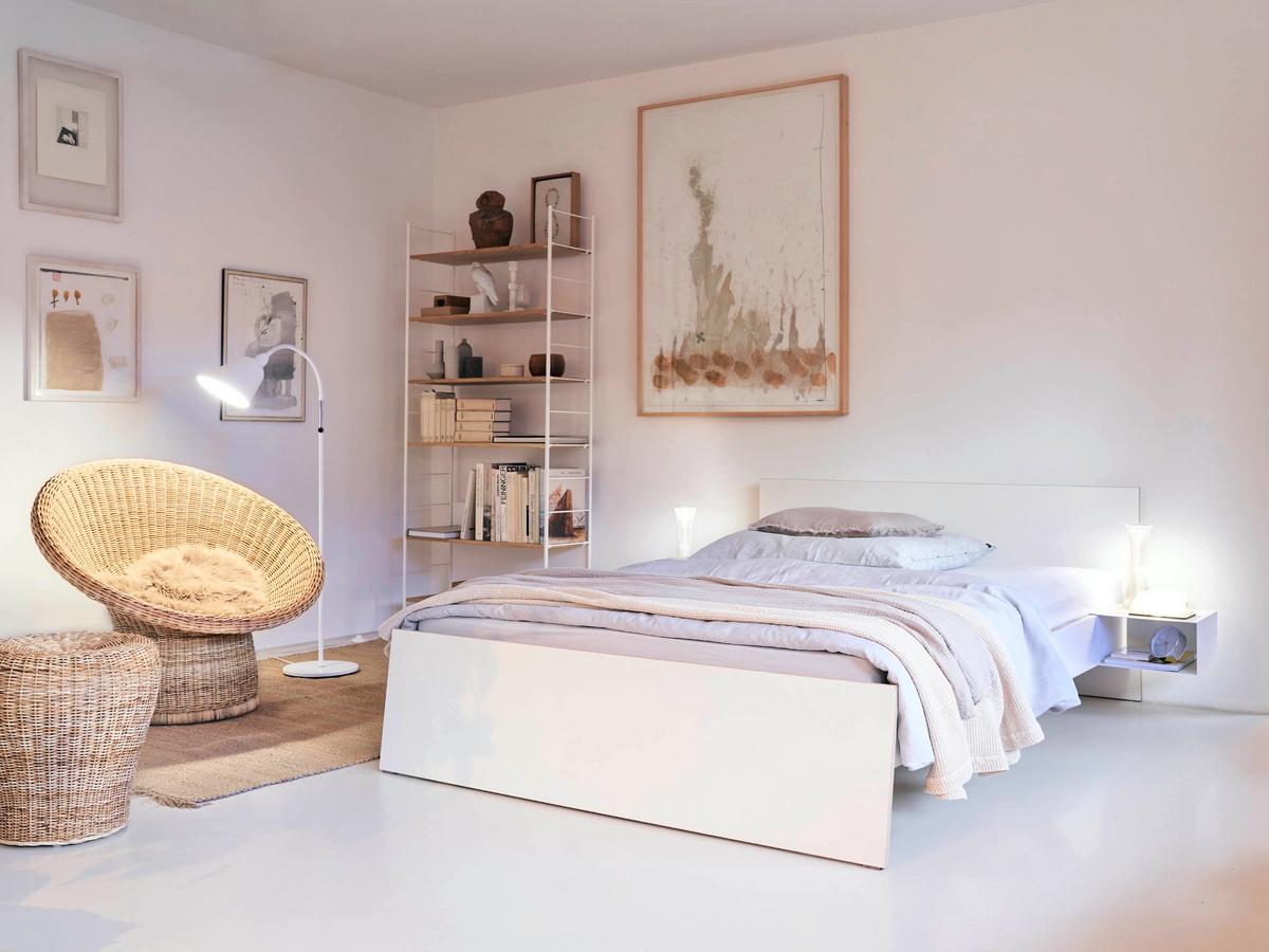 Stockholm Bett, 140 x Weiß, Richard cm, Doppelbetten Designermöbel | Lattenrost | Kopfteil, Ohne 200 Lampert - von smow Ohne