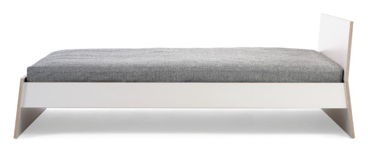 Stockholm Bett, 140 x smow 200 Lattenrost von Designermöbel - Richard Ohne | Weiß, Lampert Doppelbetten Ohne cm, Kopfteil, 