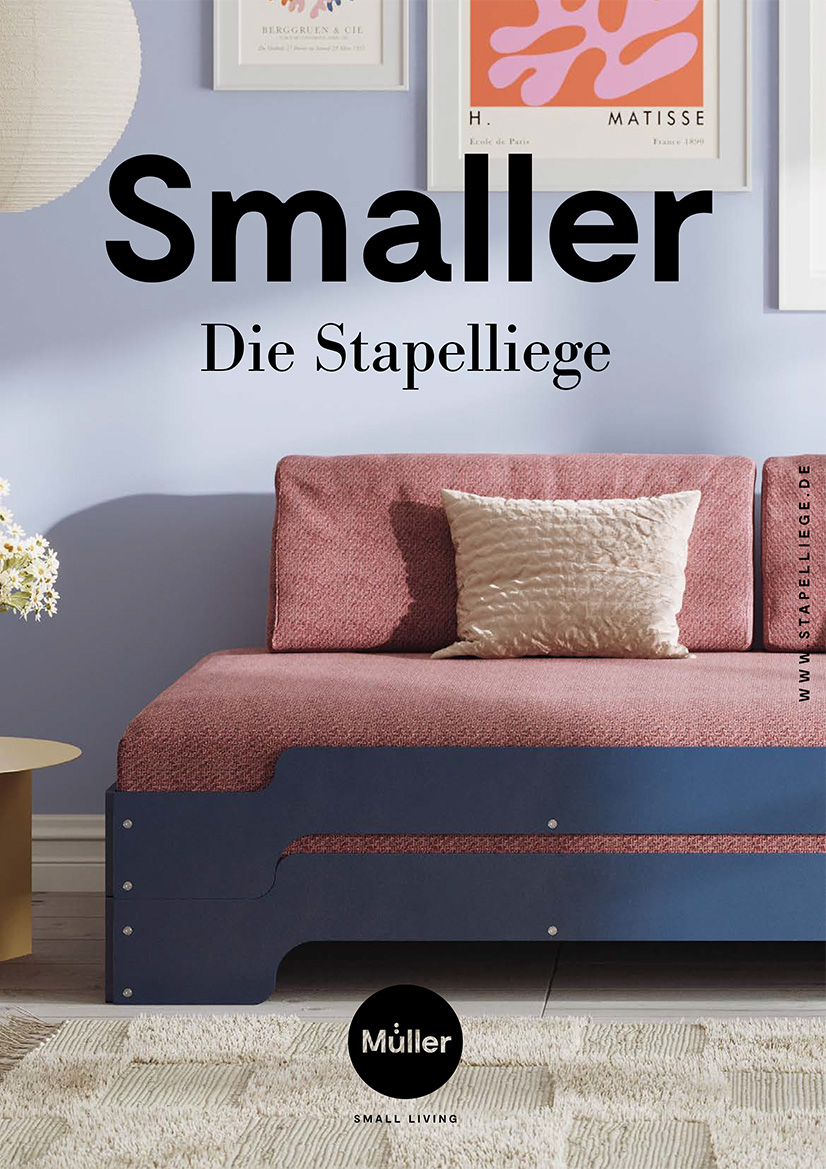 Stapelliege Komfort, CPL weiß, Heide, | 1966 Small Müller von Living | Rolf von Original smow - Rollbar