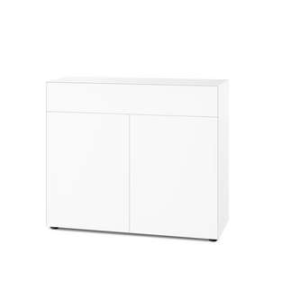 Nex Pur Box 2.0 mit Schubkästen und Türen  48 cm|H 100 cm x B 120 cm (mit Doppeltür und Schubkästen)|Weiß