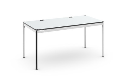 USM Haller Tisch Plus 150 x 75 cm|02-Kunstharz perlgrau|Ohne Klappe