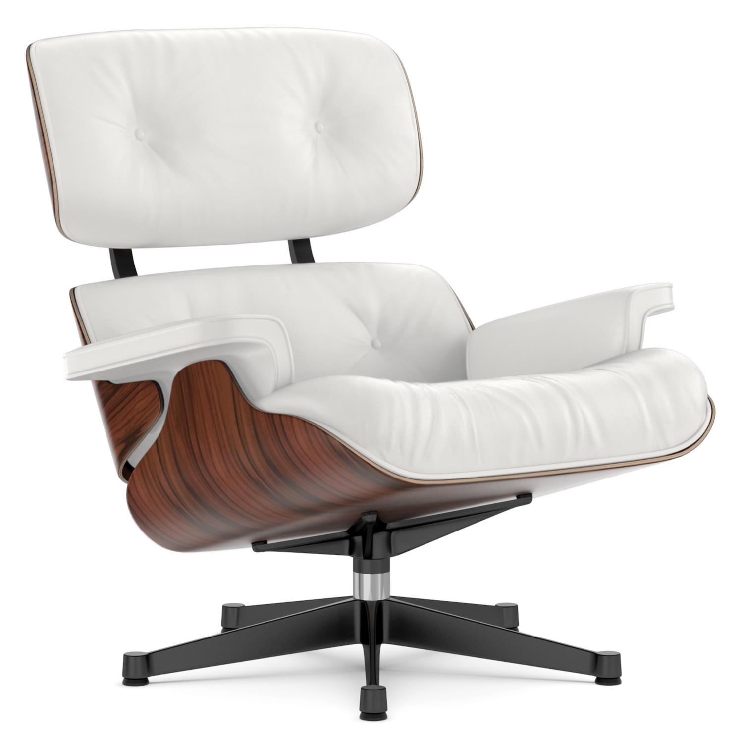 Vitra Lounge Chair Santos Palisander Snow 84 Cm Originalhöhe 1956 Aluminium Poliert Seiten Schwarz