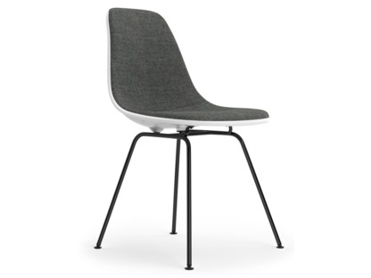 Eames Plastic Side Chair RE DSX Cotton white|Mit Vollpolsterung|Nero / elfenbein|Standardhöhe - 43 cm|Beschichtet basic dark