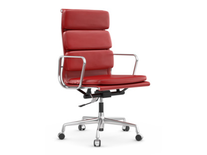 Soft Pad Chair EA 219 Poliert|Leder Standard rot, Plano poppy red|Hart für Teppichboden