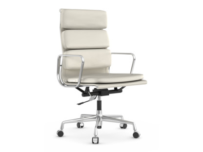 Soft Pad Chair EA 219 Poliert|Leder Standard snow, Plano weiß|Hart für Teppichboden